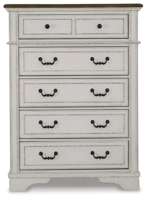 Brollyn - White / Brown / Beige - Five Drawer Chest