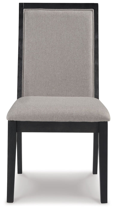 Foyland - Light Gray / Black - Dining Uph Side Chair (Set of 2)