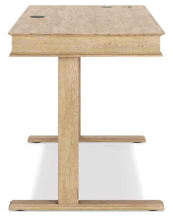 Elmferd - Light Brown - Adjustable Height Desk