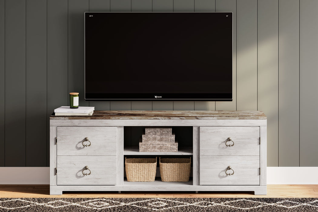 Willowton - 72" TV Stand With Fireplace Insert