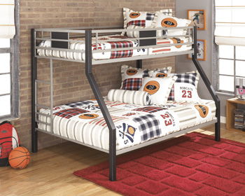 Dinsmore - Black / Gray - Twin/Full Bunk Bed W/Ladder