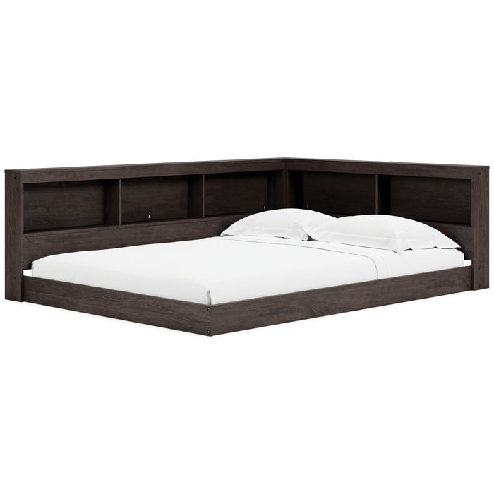 Piperton - Brown - 4 Pc. - Full Bookcase Storage Bed, 2 Nightstands