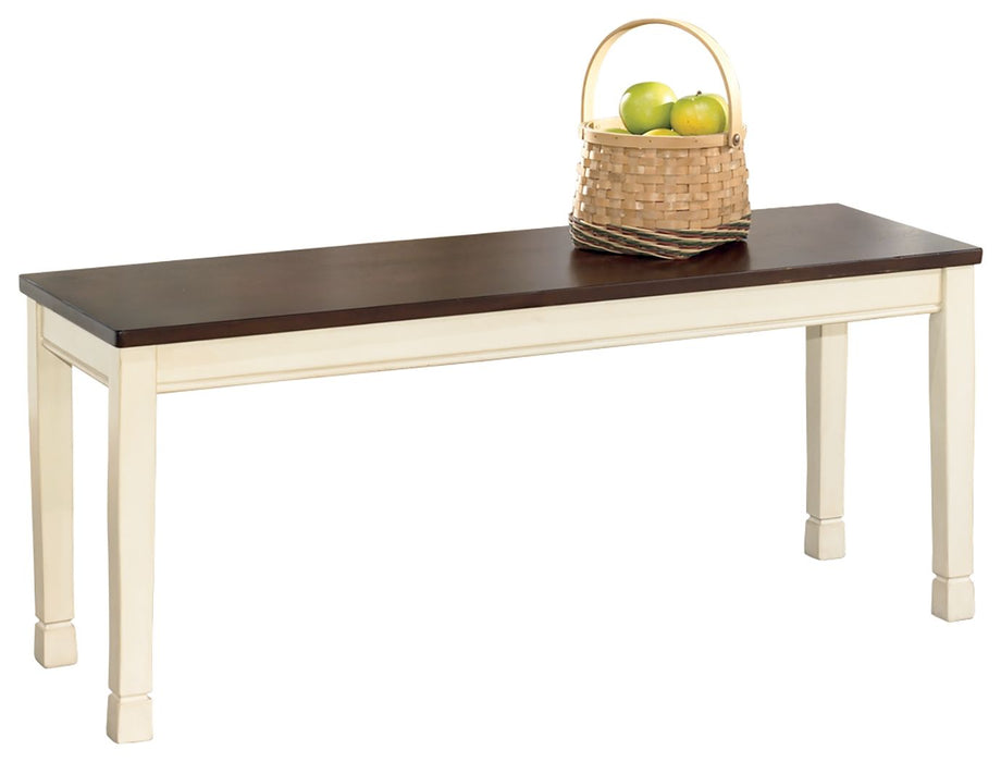Whitesburg - Brown / Cottage White - Large Dining Room Bench