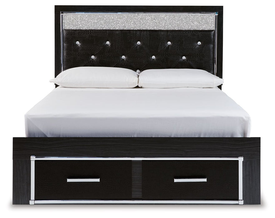 Kaydell - Upholstered Panel Storage Platform Bed