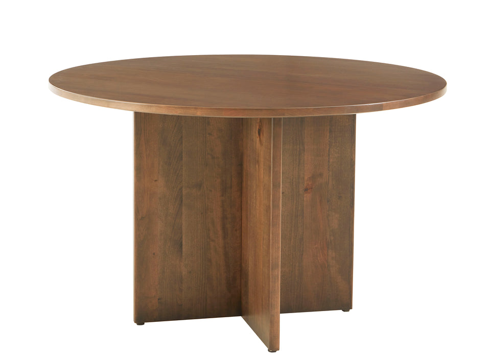 Crafted Cherry - Round Dining Table With Wood Pedestal